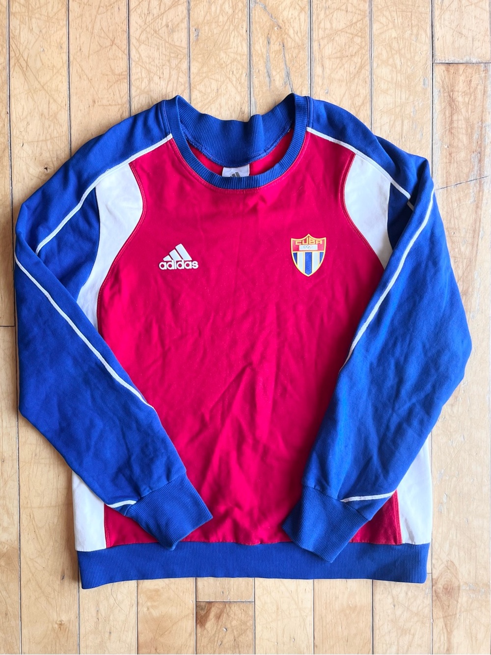Adidas Cuba National Team Red/Blue Crewneck Sweatshirt Size Large
